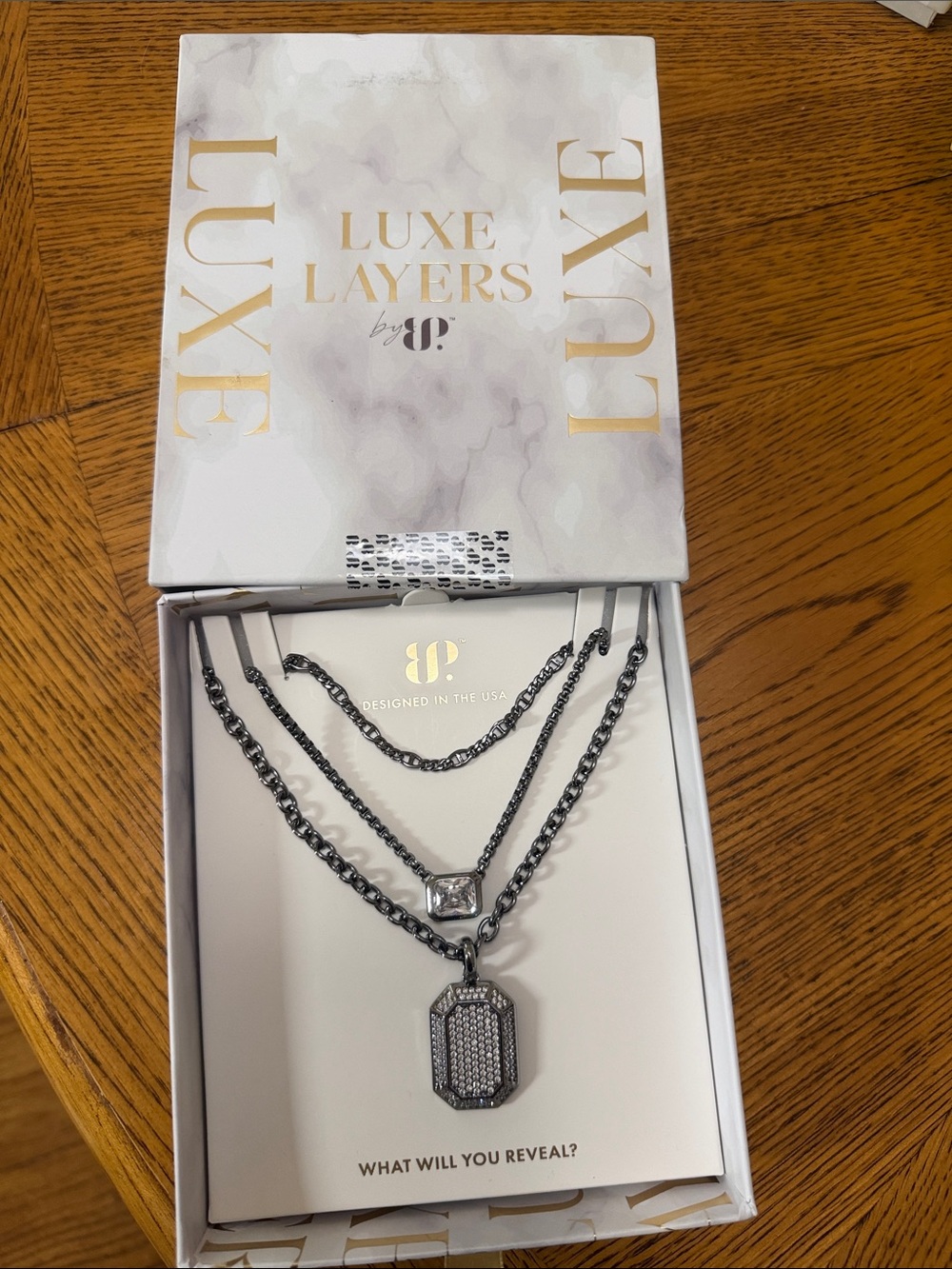 Luxe Layers Gunmetal Layered Pendant Necklace